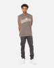 Saint Morta Script Oversized Muscle T-Shirt Washed Brown