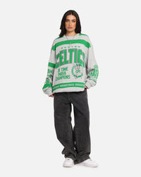 Mitchell & Ness Boston Celtics Letterform Crewneck Grey Marle/Official Team Color
