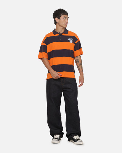 Mitchell & Ness New York Knicks Striped Polo T-Shirt Navy