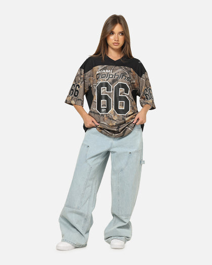 Majestic Athletic Miami Dolphins Mesh Oversized T-Shirt Khaki Forest Camo