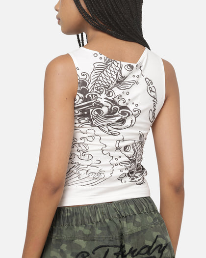 Ed Hardy Women's Koi Tank White