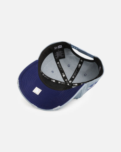 New Era Los Angeles Lakers 'Distressed Denim' 9FORTY A-Frame Snapback Light Wash Denim
