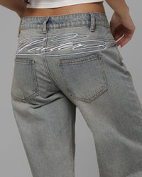 Loiter Women's Low Waisted Baggy Denim Jeans