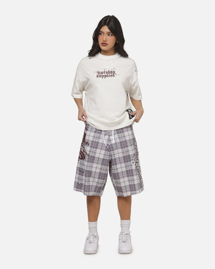Worship Restraint Box Crop Reverse T-Shirt Coconut Milk