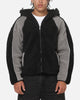 Carre Cream Sherpa Hood Zip Jacket Black