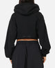 Nike Women's Sportswear Full-Zip Cropped French Terry Hoodie Black