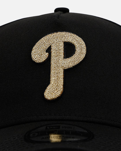 New Era Philadelphia Phillies 'Raised Metallic Chainstitch' 9FORTY A-Frame Snapback Black