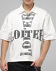 Loiter Rider Distressed Button Up Shirt Off White
