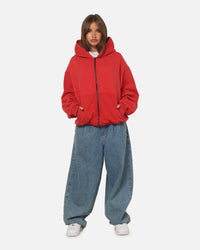 American Thrift Zip Hoodie Washed Red