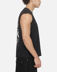 Saint Morta Liberty Cut Off Muscle T-Shirt Washed Black