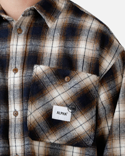 Alpha Industries Unfrm Flannel Button Up Shirt Rust