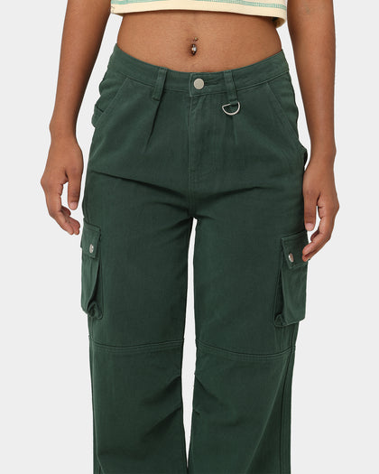 MNML Chloe Mid Rise Cargo Jeans Green