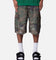 MNML Baggy Distressed Cargo Shorts Camo