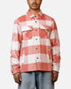 Criminal Damage Embroidered Flannel Shirt Pink