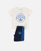 Adidas Infants' Short Tee Set White/Indigo