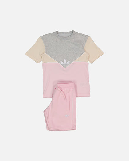 Adidas Kids' Adicolour Shorts and T-Shirt Set Clear Pink