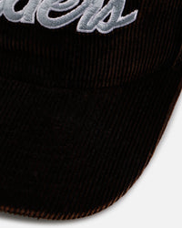 New Era Las Vegas Raiders 'Washed Black NFL Golfer' Corduroy Golfer Snapback Washed Black