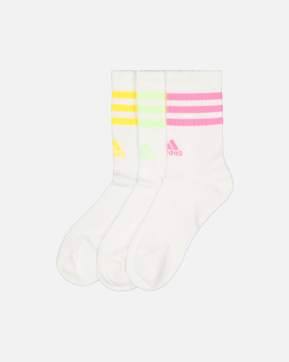 Adidas 3 Stripes Cushioned Crew Socks 3 Pack Multi