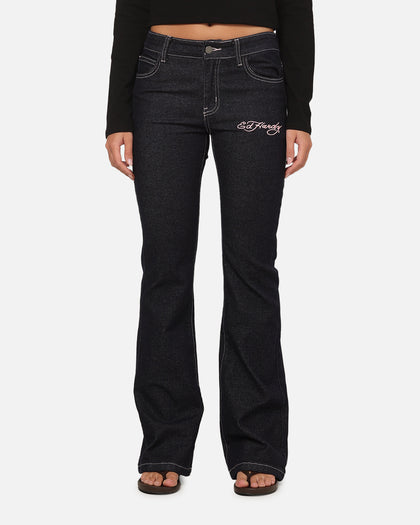 Ed Hardy Women's Rose Bootcut Jeans Raw Indigo