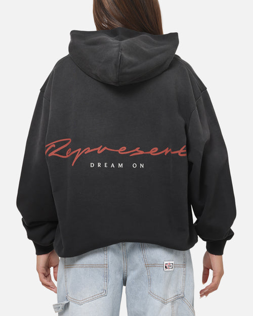 Represent Chrome Flight Hoodie Stained Black