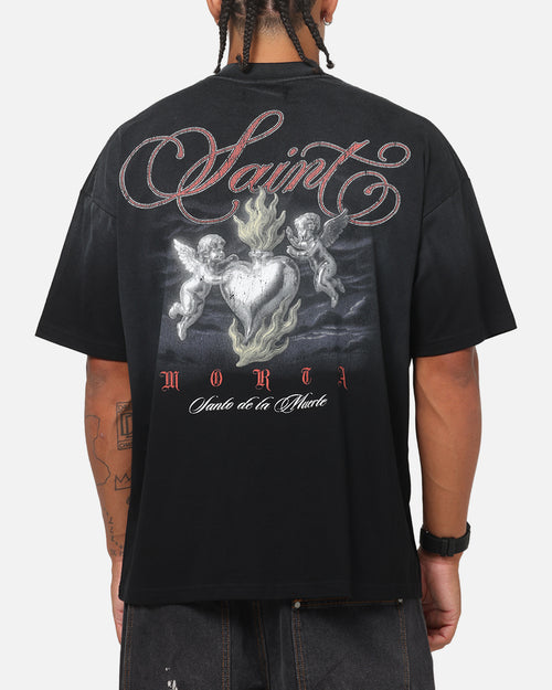 Saint Morta Heavens Kitchen Boxy T-Shirt Black Wash