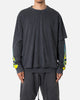 MNML Flame Double Layer Long Sleeve T-Shirt Black
