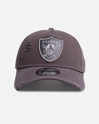 New Era Las Vegas Raiders 'Canvas Graphite Grey' 9FORTY A-Frame Snapback Washed Graphite