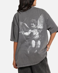 Saint Morta Redemption Mock Neck T-Shirt Washed Charcoal