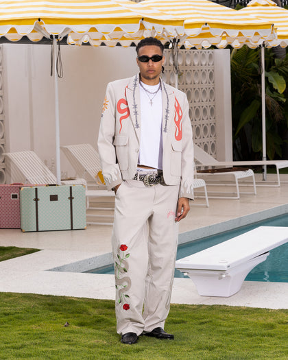 Loiter Western Blazer Jacket Off White