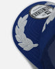 New Era Las Vegas Raiders 'Podium Pack' Pre-Curved Golfer Trucker Snapback Light Royal/Metallic Gold