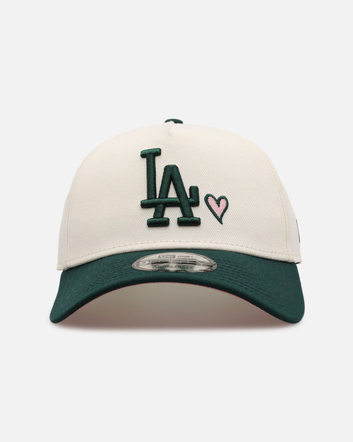 New Era Los Angeles Dodgers 'Pink Satin Hearts Green' 9FORTY A-Frame Snapback Chrome/Dark Green