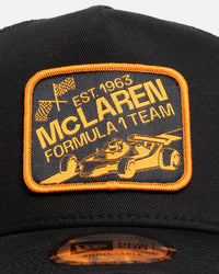New Era X Mclaren Graphic Patch Trucker A-Frame Snapback Black