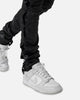 MNML X566 Skinny Leather Lace-Up Pants Black