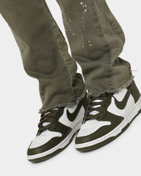 Loiter Demolition Flare Jeans Khaki