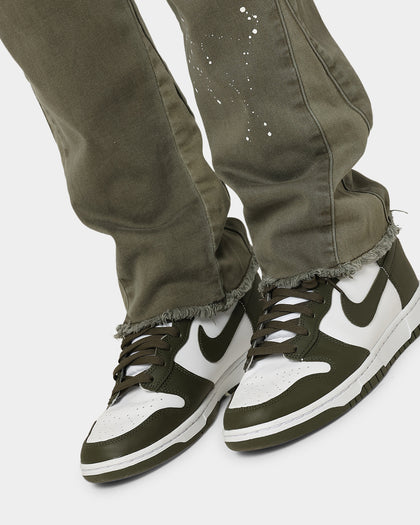Loiter Demolition Flare Jeans Khaki