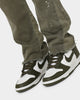 Loiter Demolition Flare Jeans Khaki