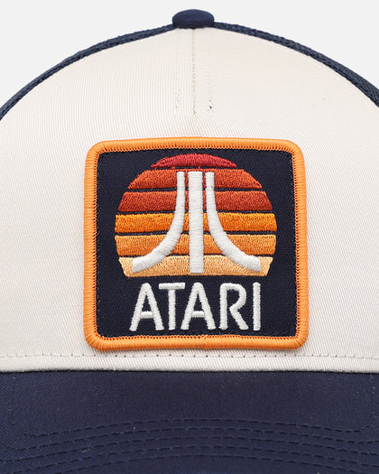 American Needle Twill Valin Patch Trucker Snapback Ivory/Navy