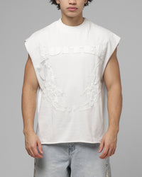 Loiter Cyber Applique Muscle T-Shirt White