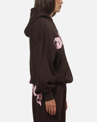 Ed Hardy Women's Distressed Hoodie Brown