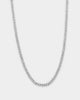 NXS Flat Faced Curb Chain White Gold