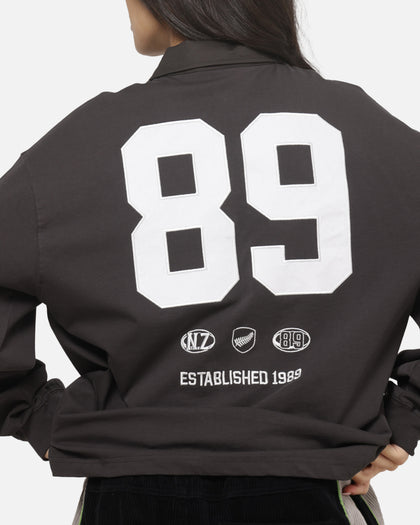 Mitchell & Ness All Blacks Rugby Long Sleeve Polo Shirt Washed Black