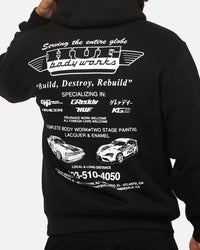 Huf X Greddy Body Works Hoodie Black