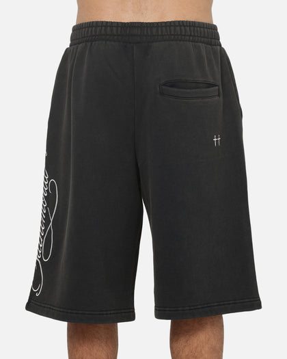 Saint Morta Scripted Baggy Shorts Washed Black