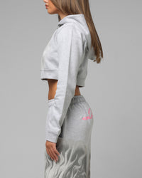Loiter Women's Drako Cropped Hoodie Grey Marle
