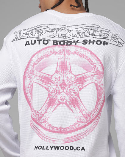 Loiter Body Shop Thermal Long Sleeve T-Shirt Off White