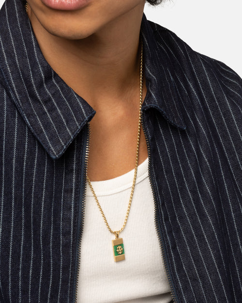 Guess Mainline Rebel Moon 26" Tag Necklace Gold