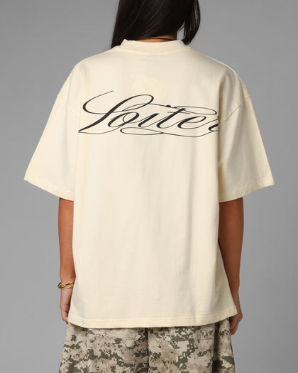 Loiter Script Boxy T-Shirt Off White