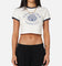 Majestic Athletic Women's New York Yankees Crest Baby T-Shirt Vintage White
