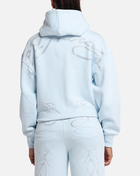 Ed Hardy Cyber Rhinestone Zip-Up Hoodie Light Blue
