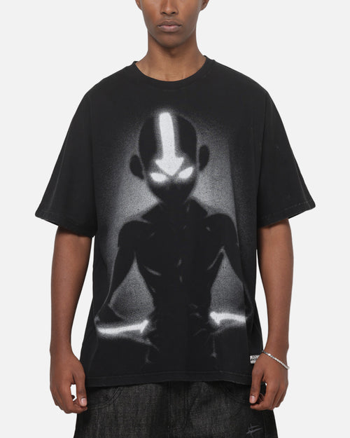 73Studio x Avatar: The Last Airbender Anng All Over Print T-Shirt Black Acidwash